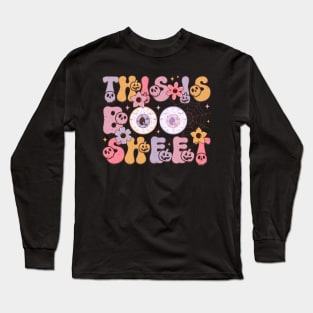 This Is Boo Sheet Ghost Retro Halloween Costume Men Women Long Sleeve T-Shirt